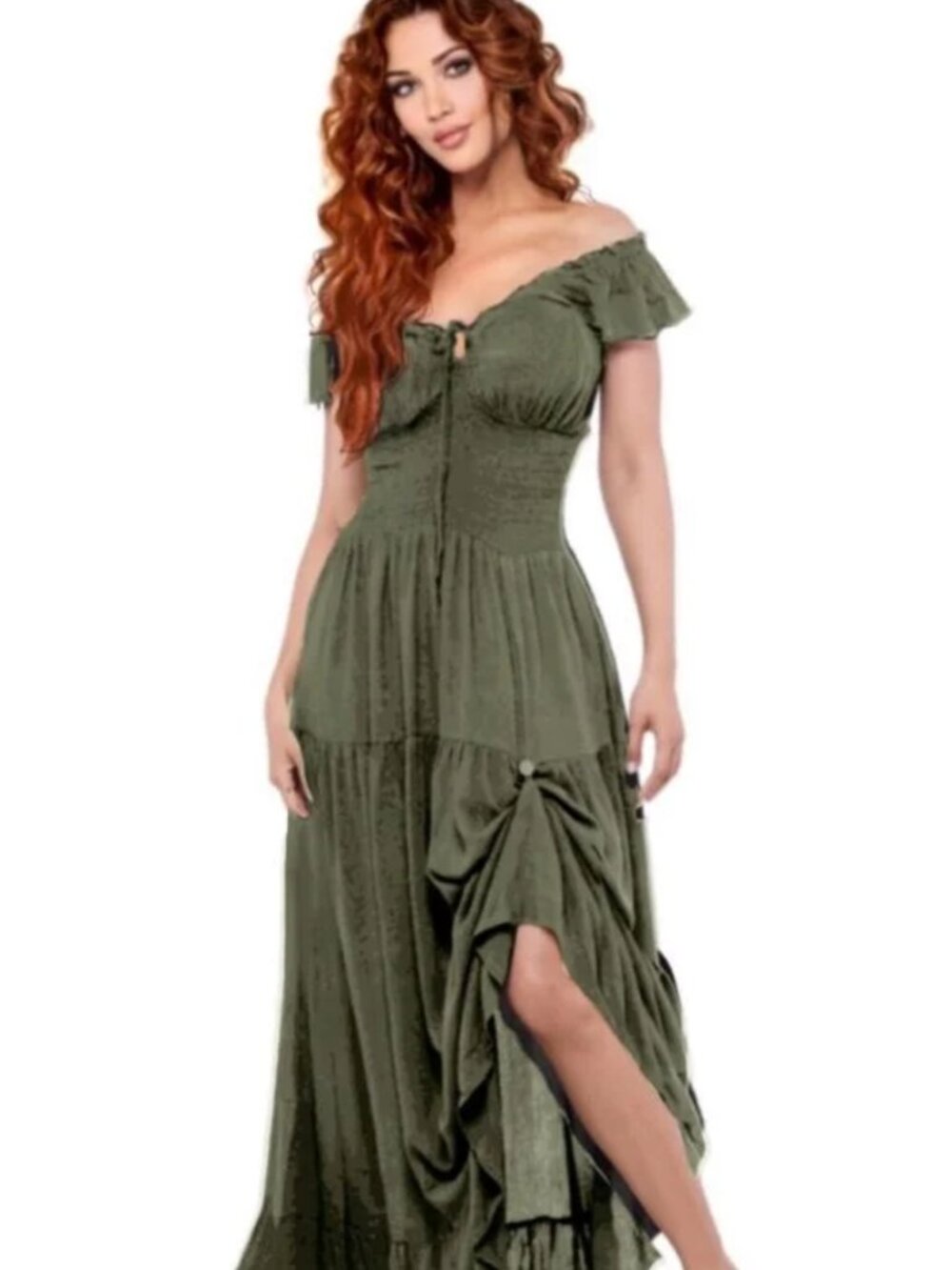 Romantic Fairy Cottage Core/Festival Gown, Mossy Green, 3X, NWT